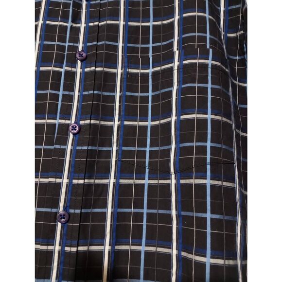 Bugatchi Shirt Men's Medium Black Blue Button Front‎ - Picture 4 of 10